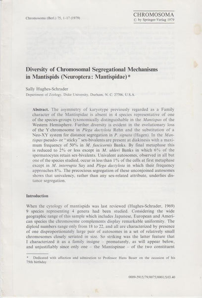 Diversity of Chromosomal Segregational Mechanisms in Mantispids (Neuroptera: Mantispidae)