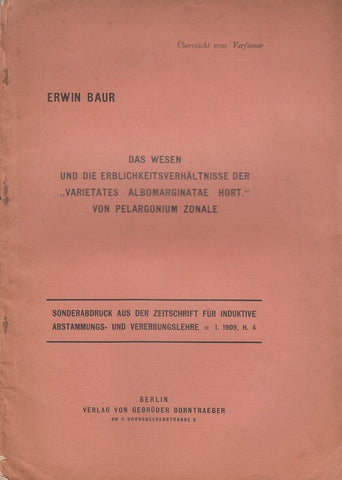 Das Wesen und die Erblichkeitsverhaltnisse der "Varietates Albomarginatae Hort." von Pelargonium Zonale