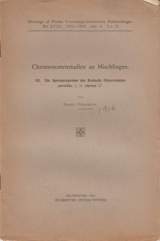 Chromosomenstudien an Mischlingen. III. Die Spermatogenese des Bastards Chaerocampa porcellus x elpenor