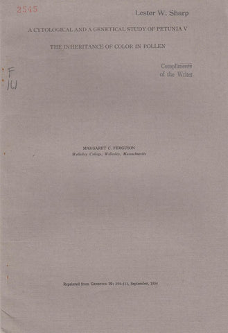 A Cytological and a Genetical Study of Petunia V The Inheritance of Color in Pollen