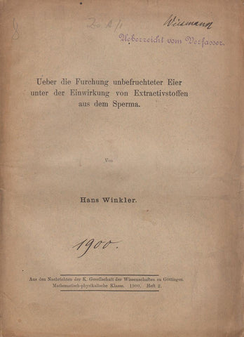 Ueber die Furchung unbefruchteter Eier unter der Einwirkung von Extractivstoffen aus dem Sperma