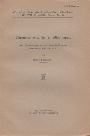 Chromosomenstudien an Mischlingen. II. Die Spermatogenese des Bastards Dieranura erminea xD. vinula