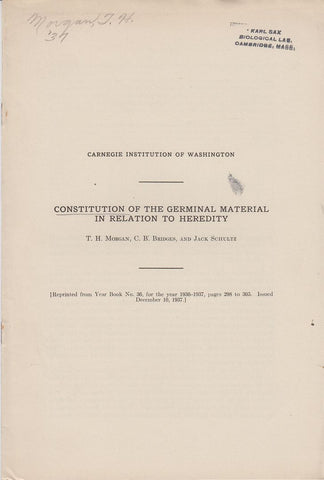 Constitution of the Germinal Material in Relation to Heredity