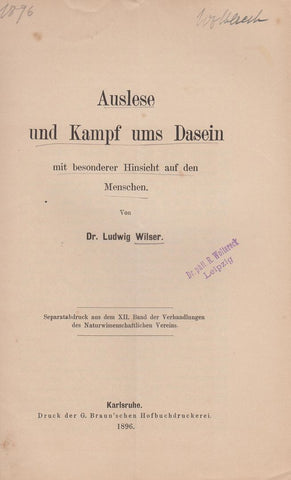 Auslese und Kampf ums Dasein