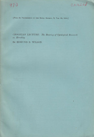 Croonian Lecture: The Bearing of Cytological Research on Heredity