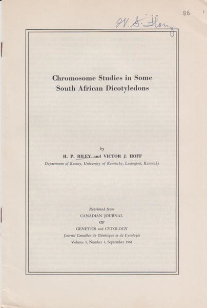 Chromosome Studies in some South African Dicotyledons