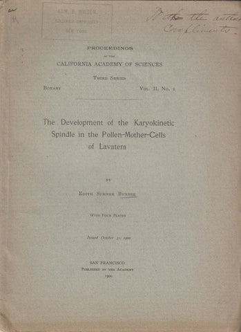 The Development of the Karyokinetic Spindle in the Pollen-Mother-Cells of Lavatera