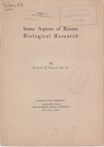 Some Aspects of Recent Biological Research