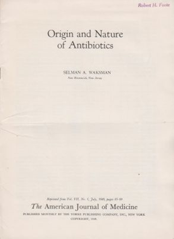 Origin and Nature of Antibiotics