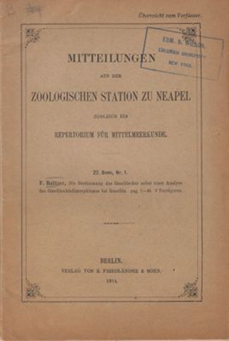 Die Bestimmung des Geschlechts nebst einer Analyse des Geschlechtsdimorphismus bei Bonellia