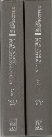 Bibliographic Guide to Government Publications-U.S.: 1996 (Gk Hall Bibliographic Guide to Government Publications: Us)