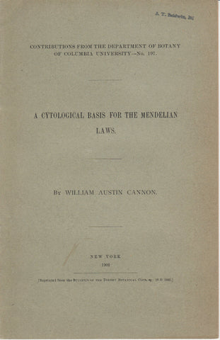 A Cytological Basis for the Mendelian Laws