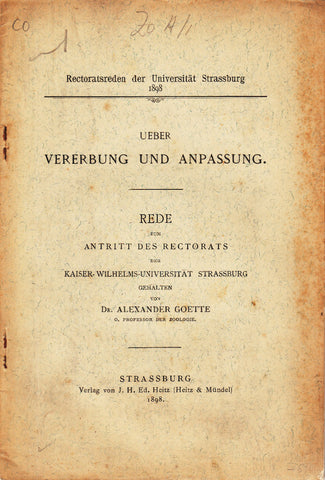 Ueber Vererbung und Anpassung